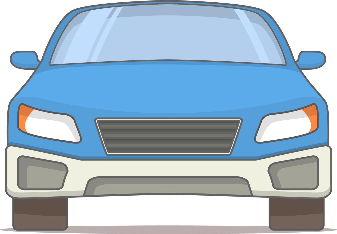 View in front of the sedan modern car windshield and headlights and a bumper, a front grille.In flat line art a vector.An icon concept for the websites of spare parts and car services and motor shows. vector