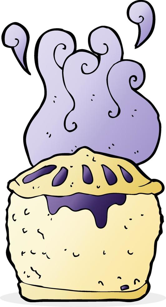 cartoon blueberry pie vector