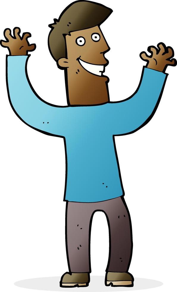 cartoon excited man vector