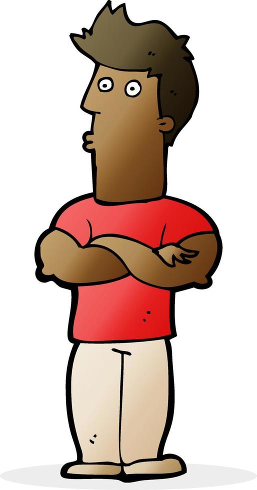 cartoon man with folded arms vector