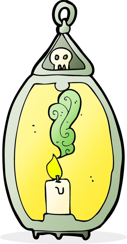 cartoon spooky lantern vector