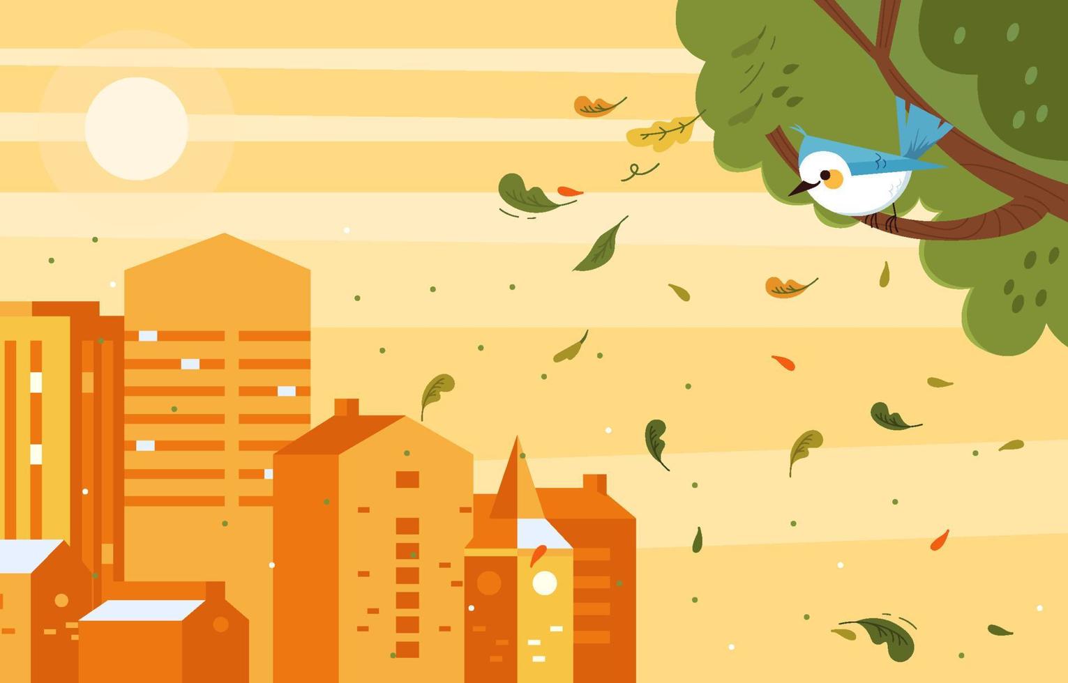 Floral Fall On Buildings Background vector