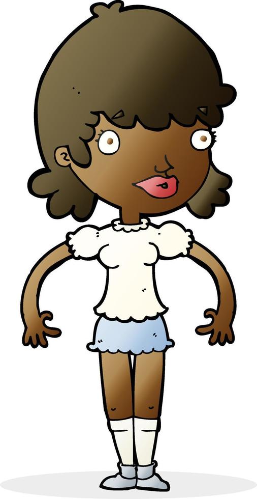 cartoon happy woman vector