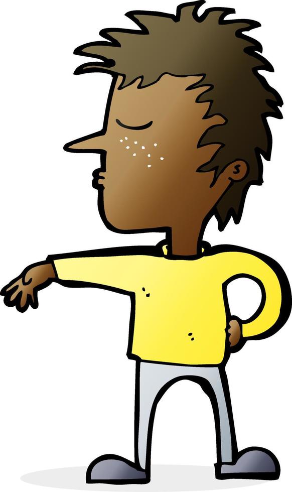 cartoon man making camp gesture vector