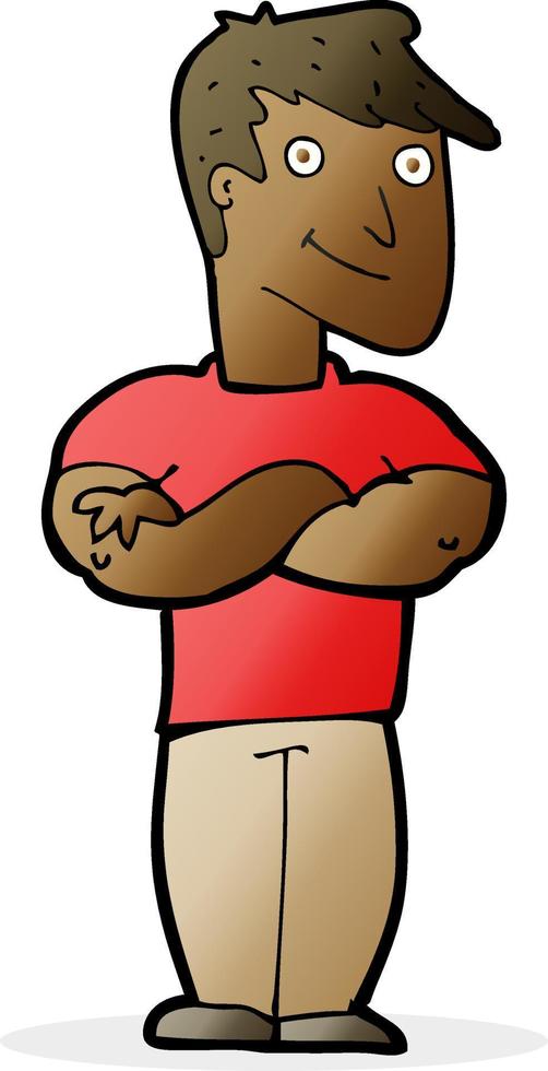 cartoon muscular man vector