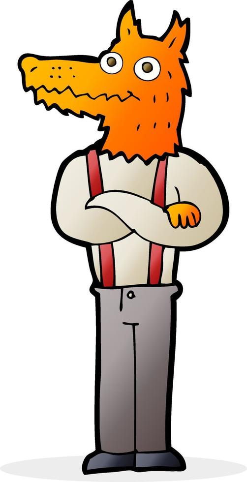 cartoon funny fox vector