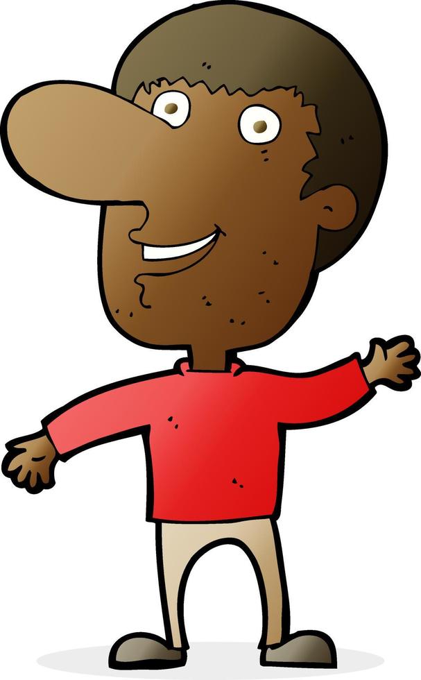 cartoon waving man vector