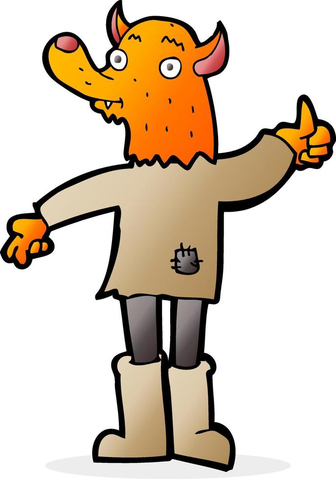 cartoon fox man vector