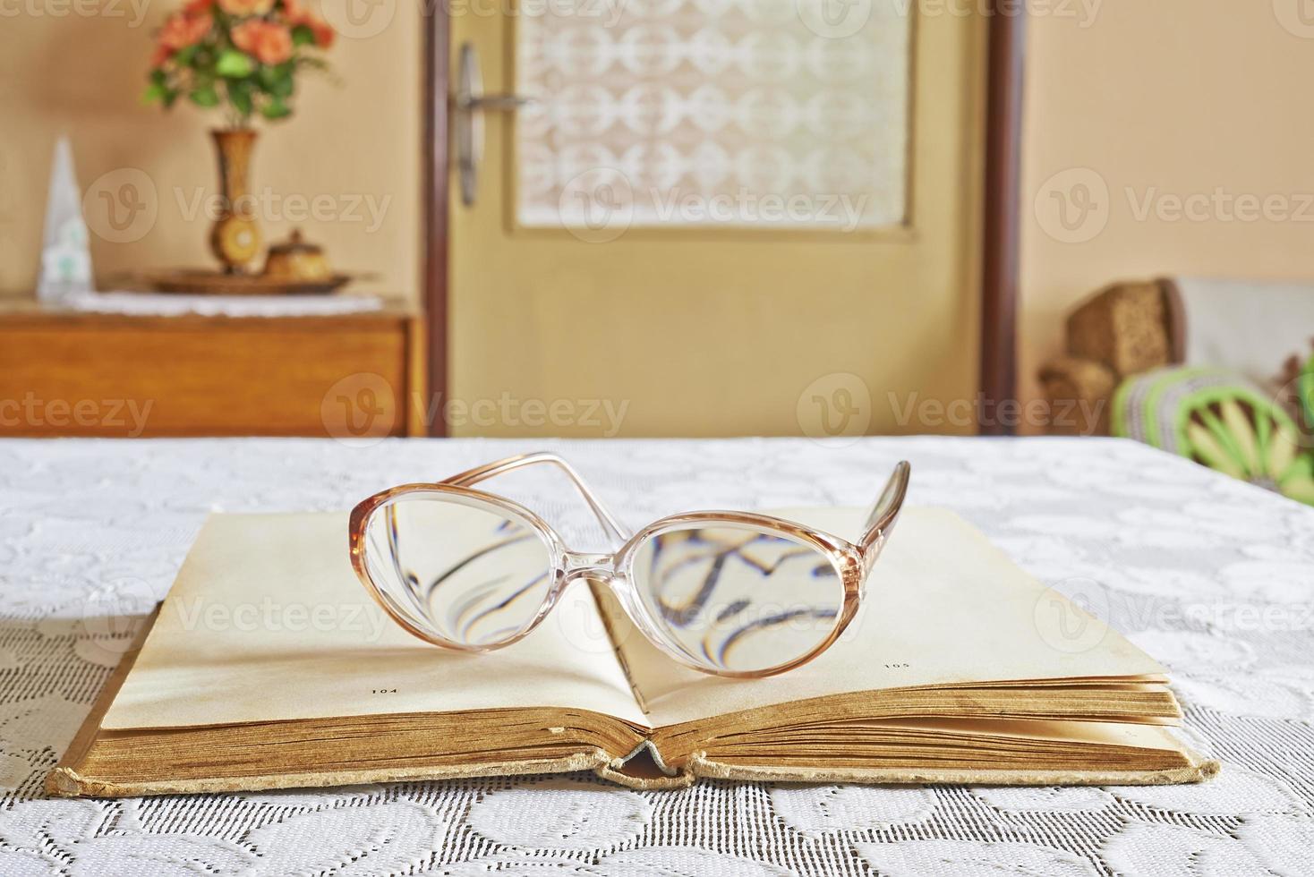 Books with glasses photo