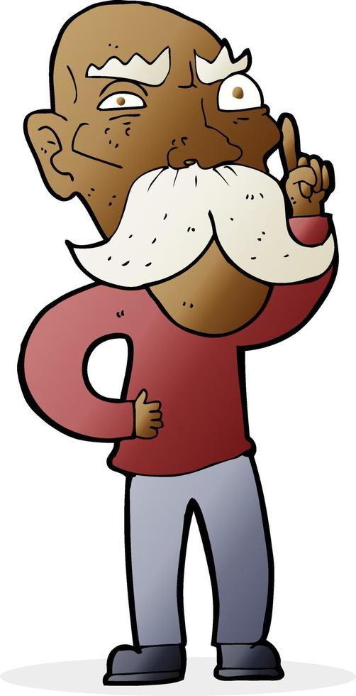 cartoon annoyed old man vector