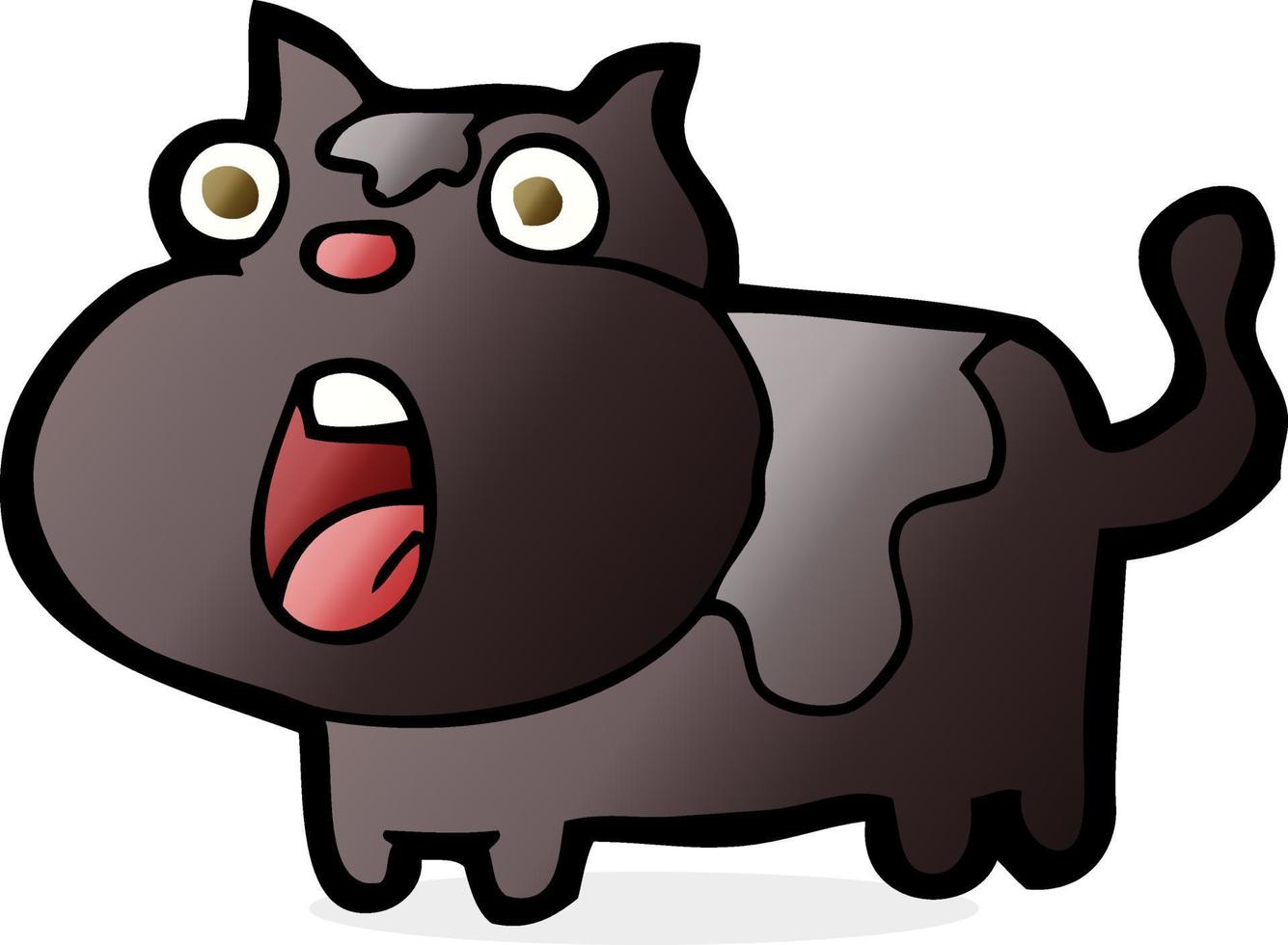cartoon shocked cat vector