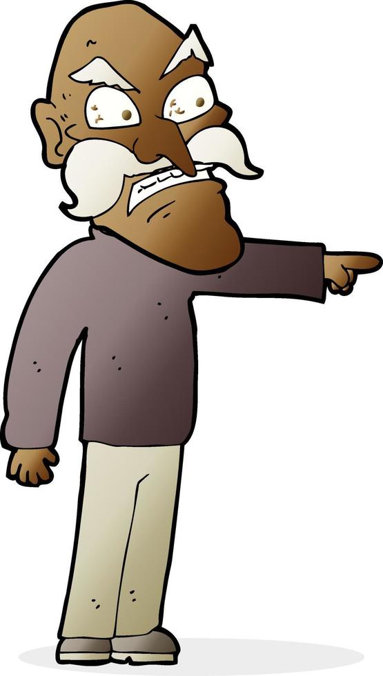 cartoon furious old man vector