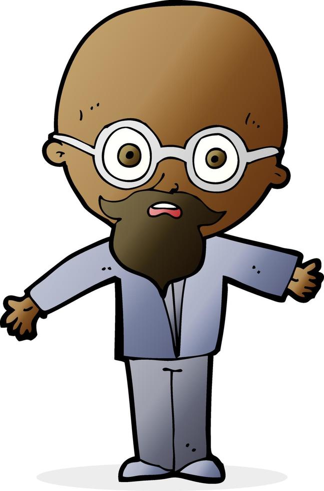 cartoon genius scientist vector