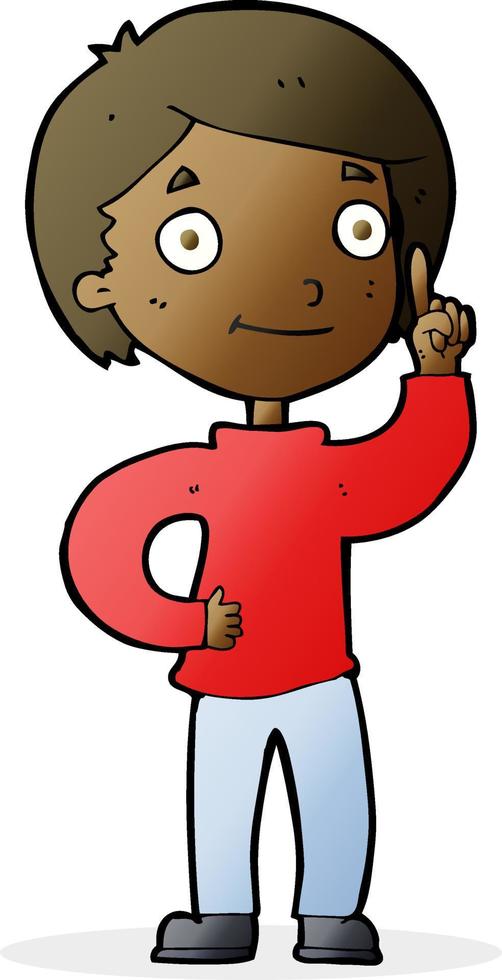 cartoon boy with idea vector