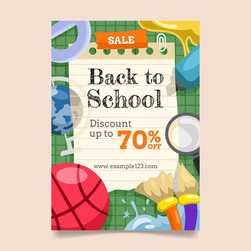 Back to Shool Offers Poster Template vector