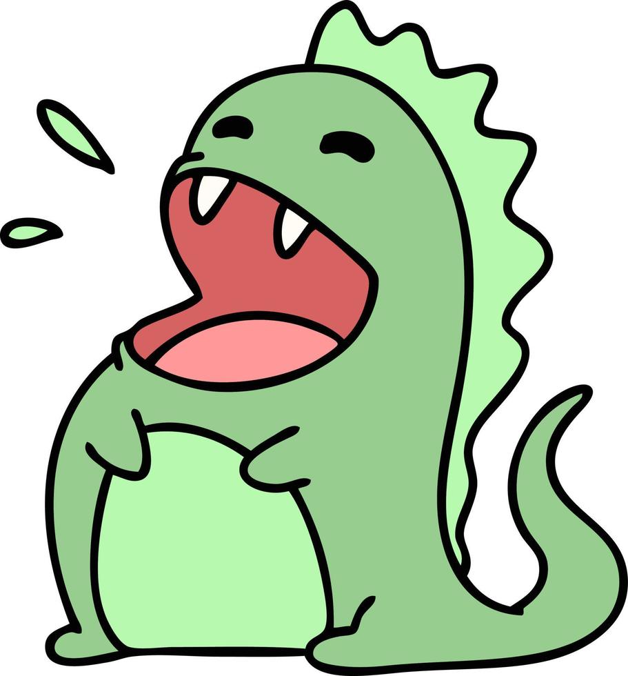 cartoon of a happy dinosaur vector