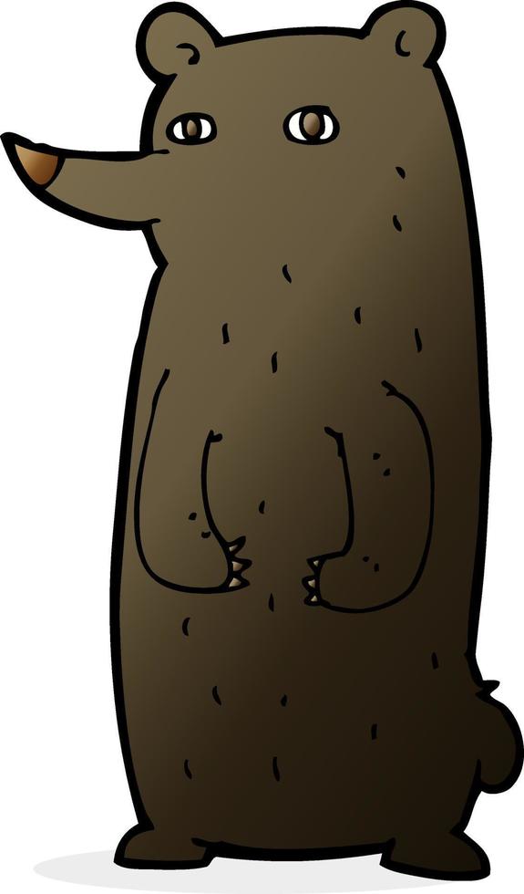 funny cartoon black bear vector