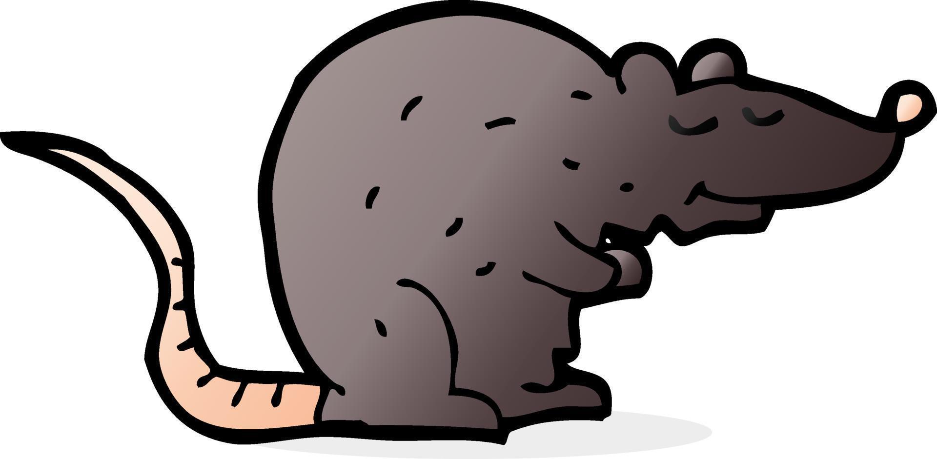 cartoon black rat vector