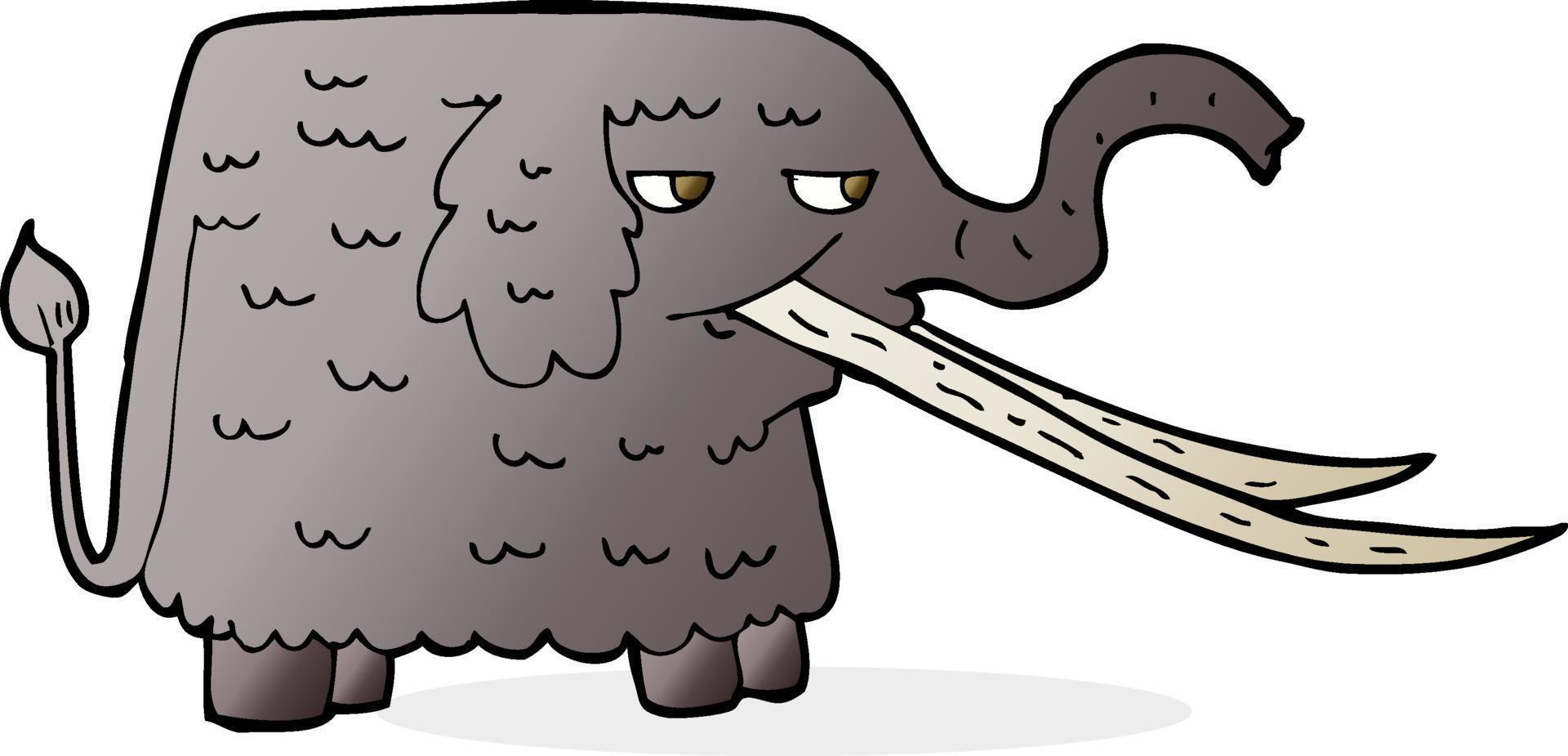 cartoon woolly mammoth vector