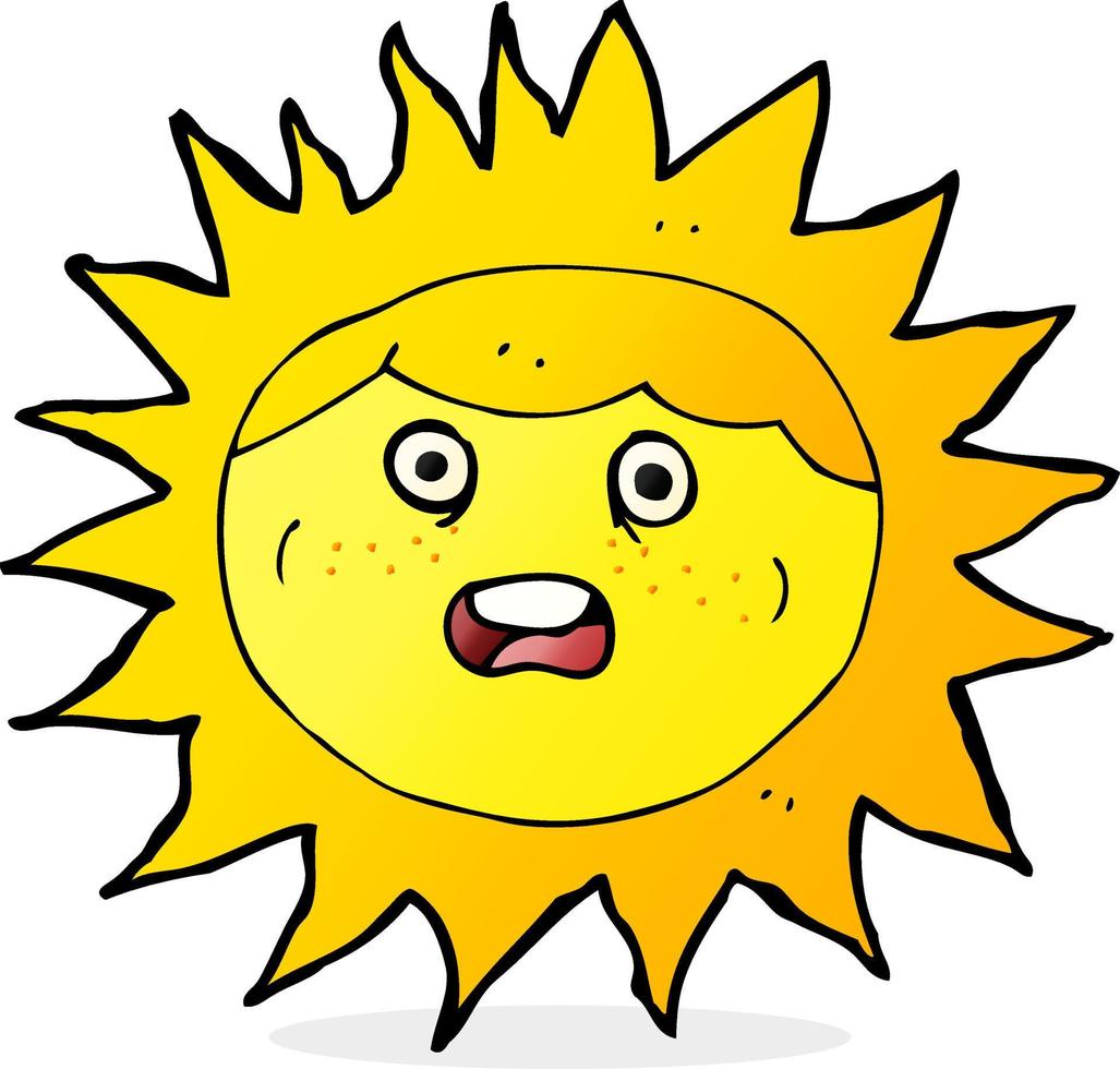 sun cartoon character vector
