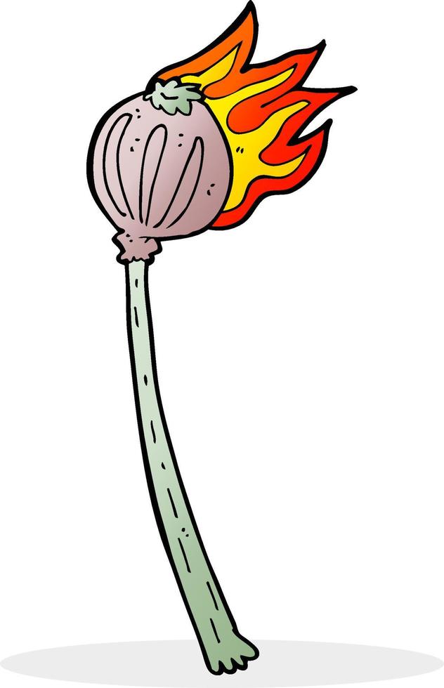 cartoon dried poppy vector