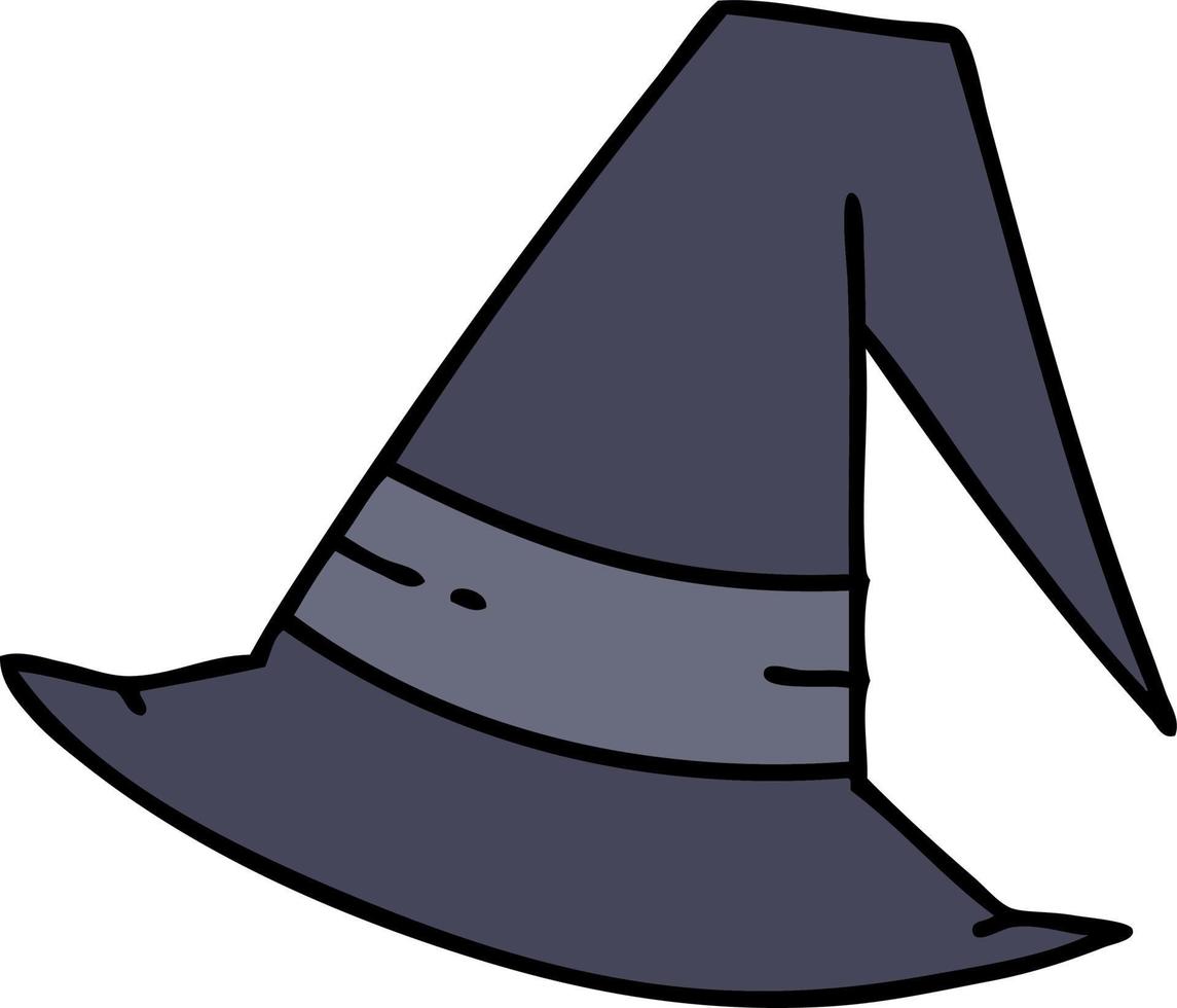 cartoon of a spooky witch hat vector