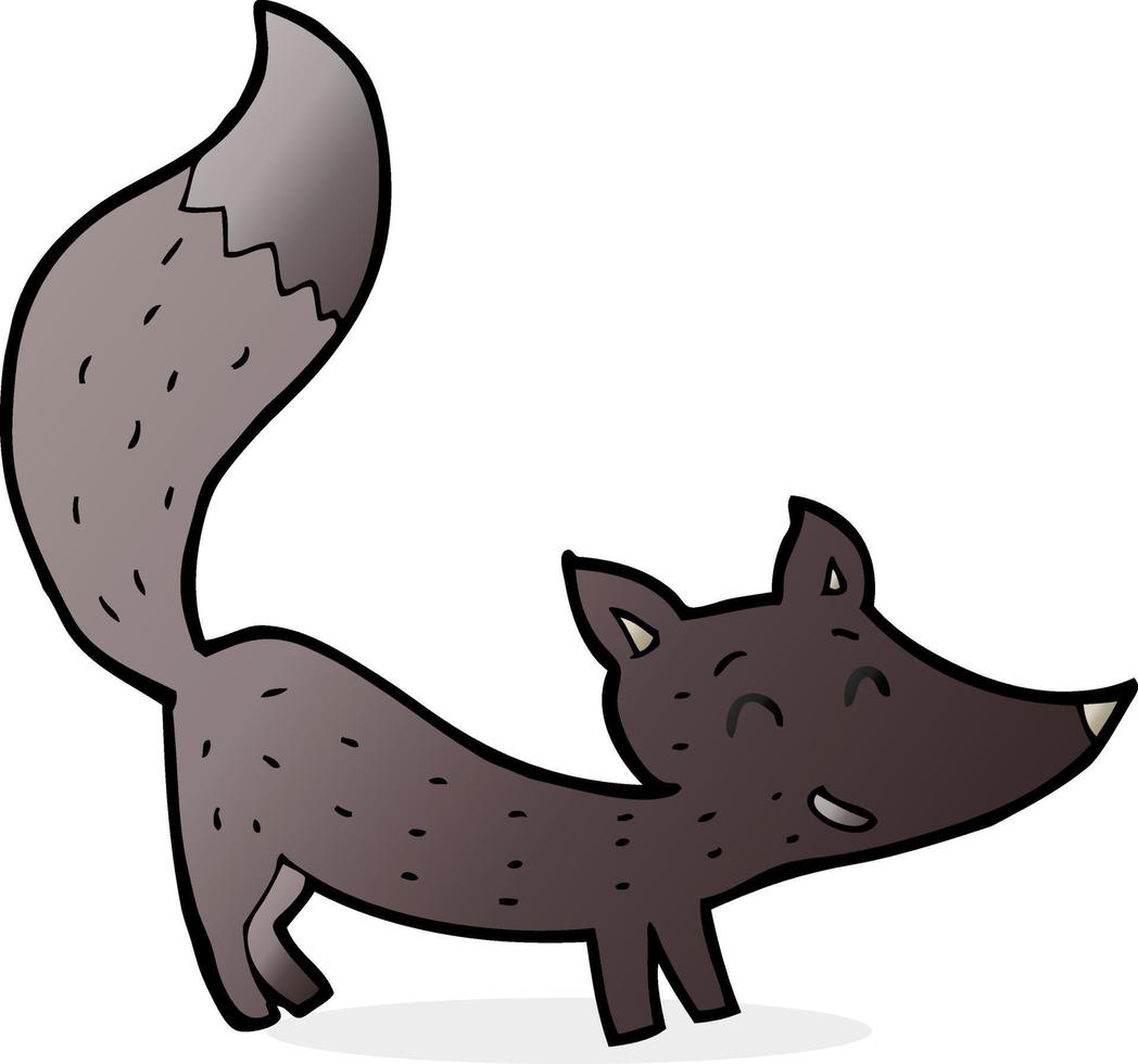 cartoon little wolf cub vector