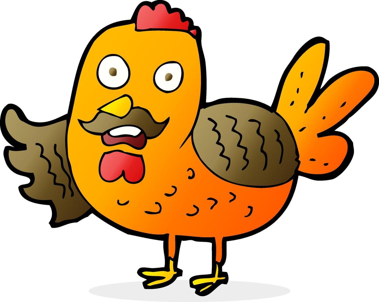 cartoon old rooster vector