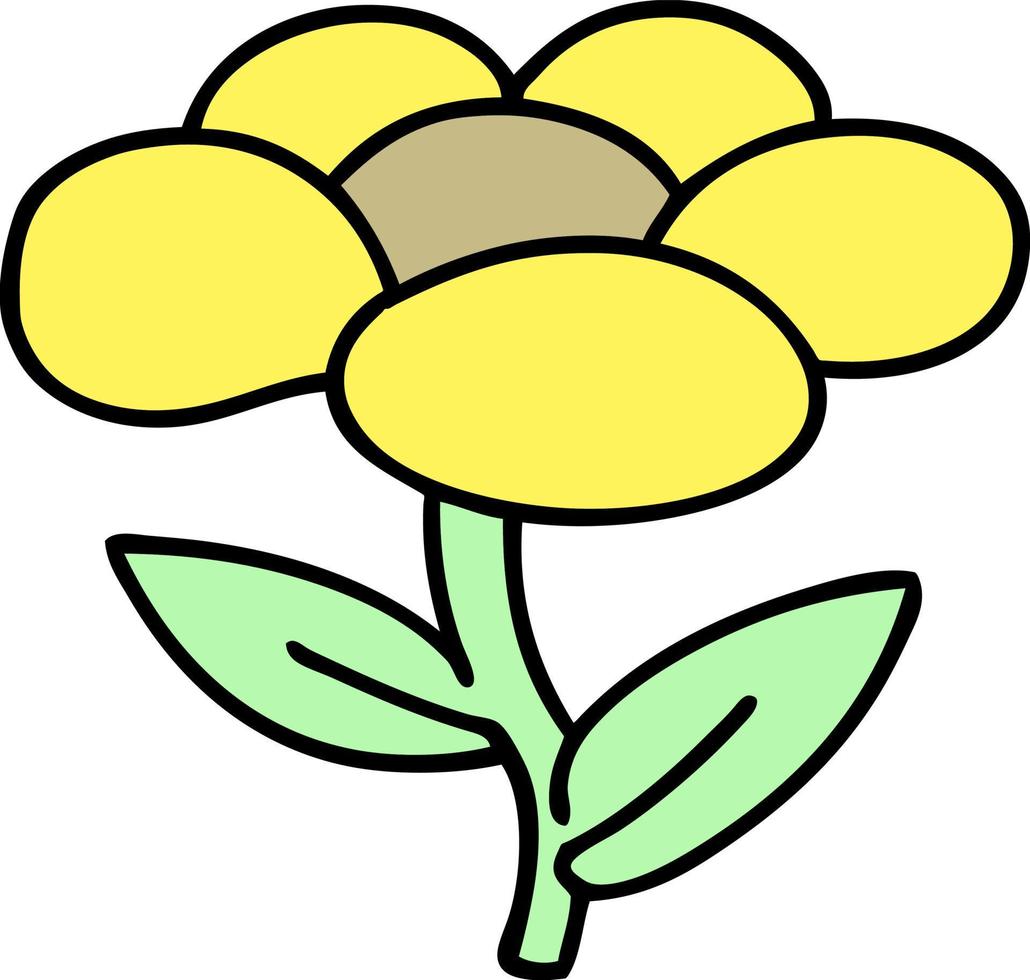 cartoon of a single flower growing vector