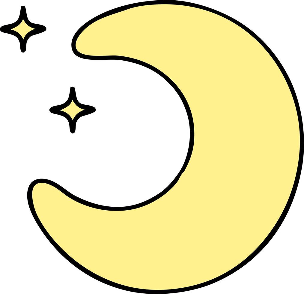 cartoon of a moon with stars vector