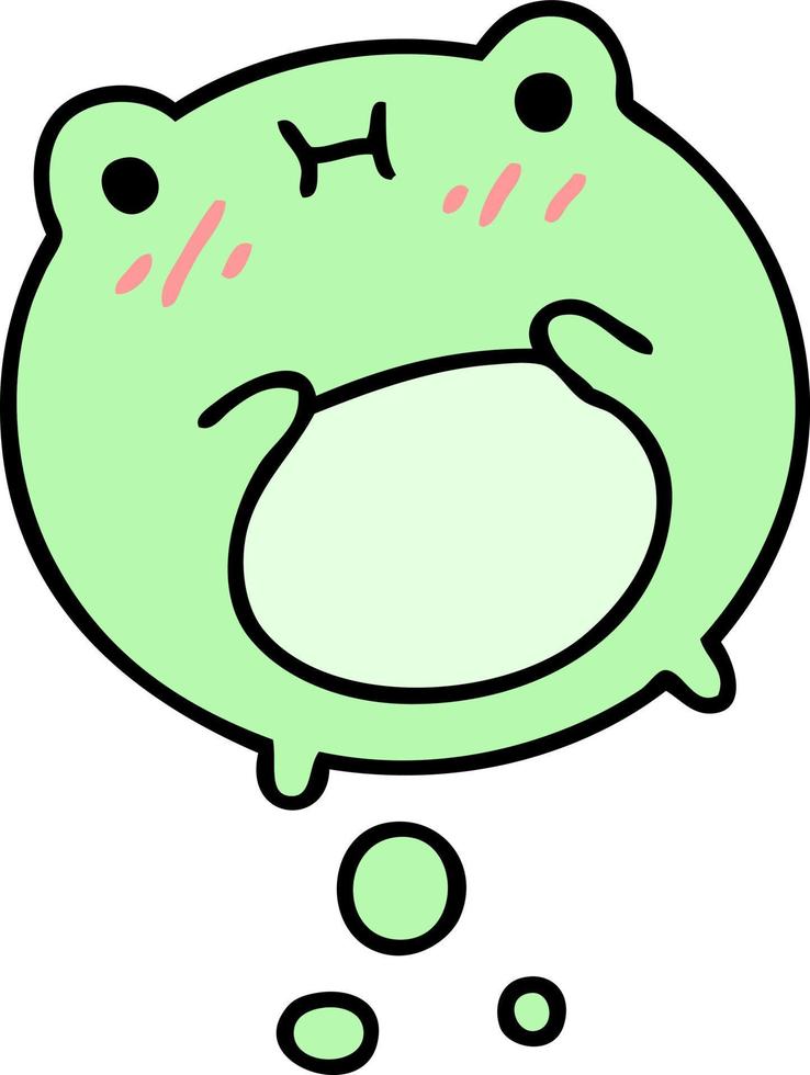 cartoon of a cute frog vector