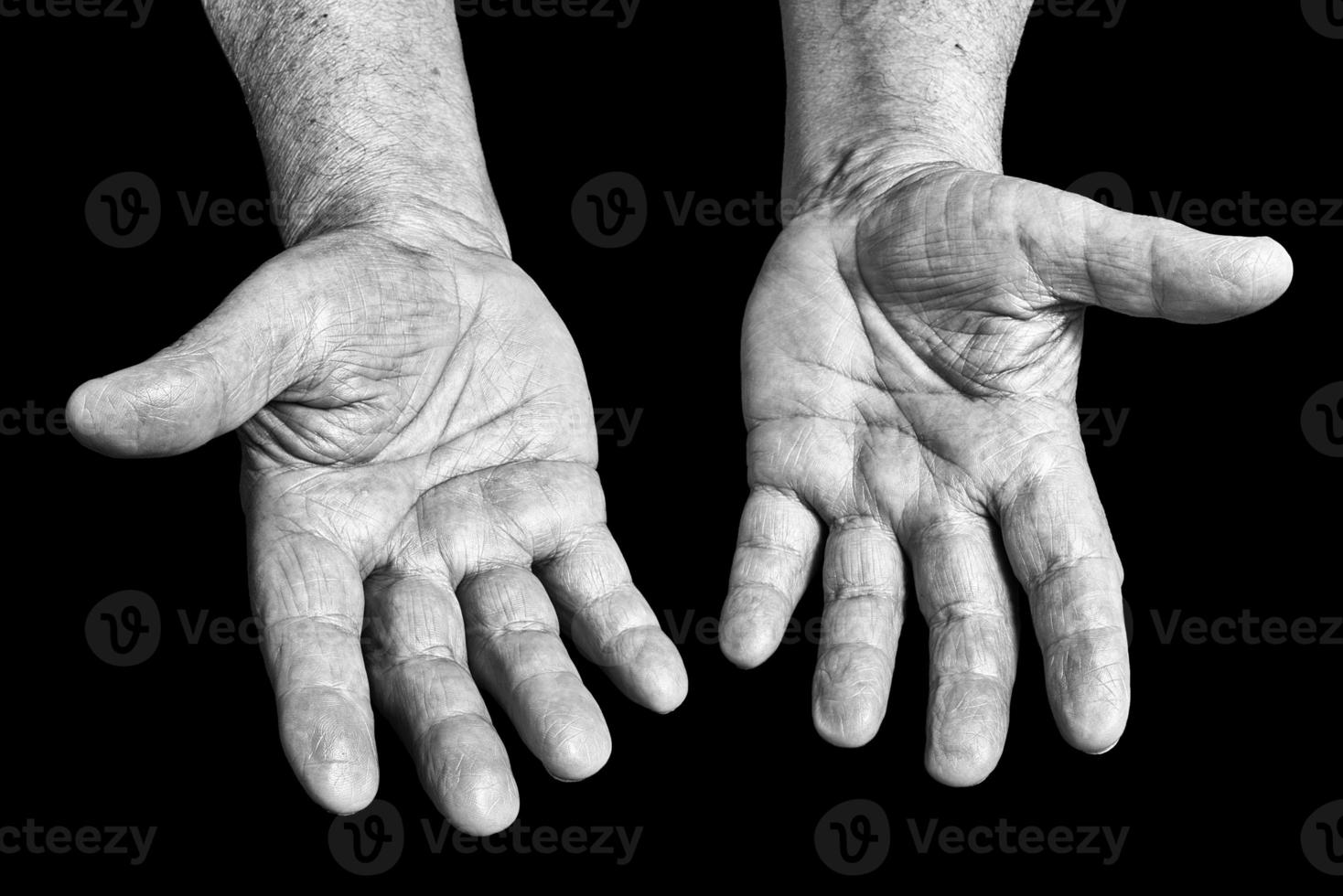 Senior open hands photo