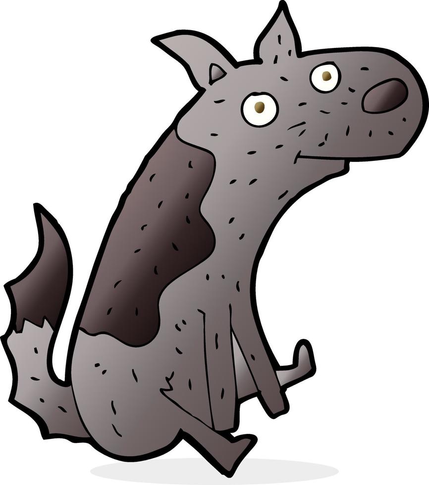 perro sentado de dibujos animados vector