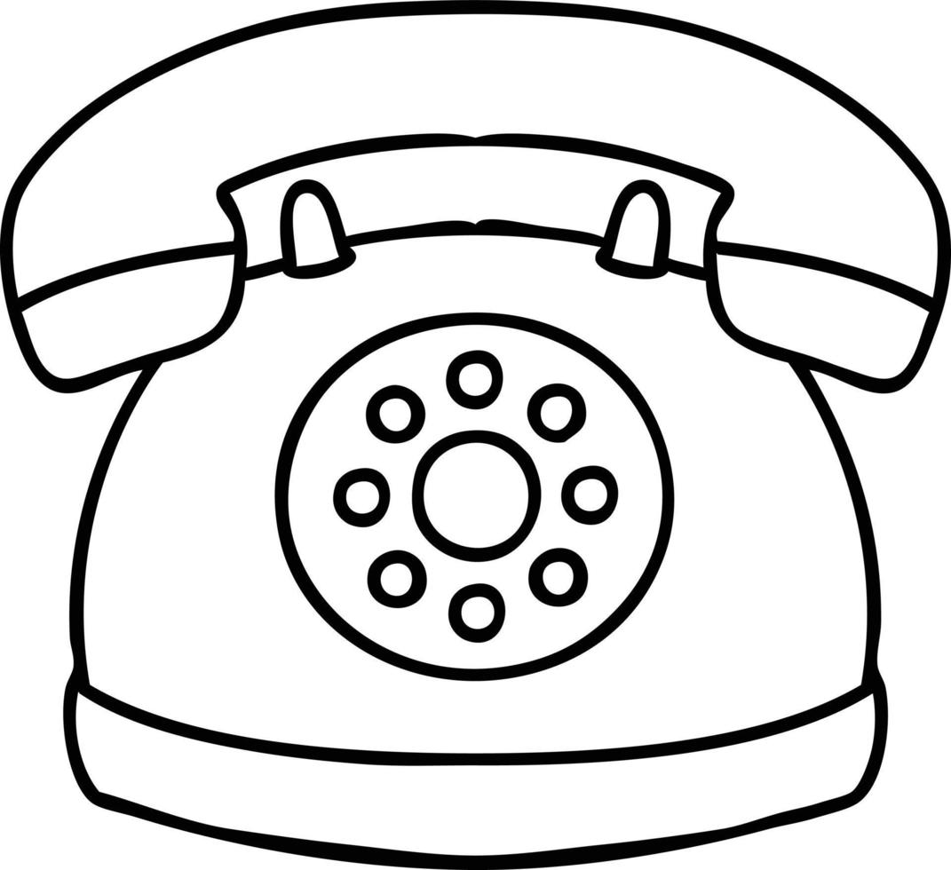 line doodle of an old style telephone vector