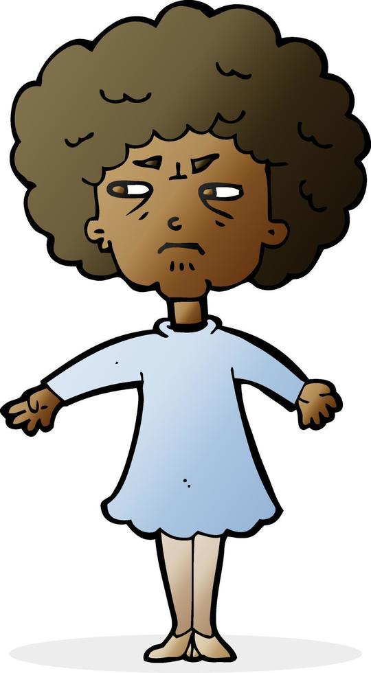 cartoon bitter old woman vector