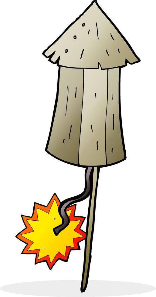 cartoon old wooden firework vector