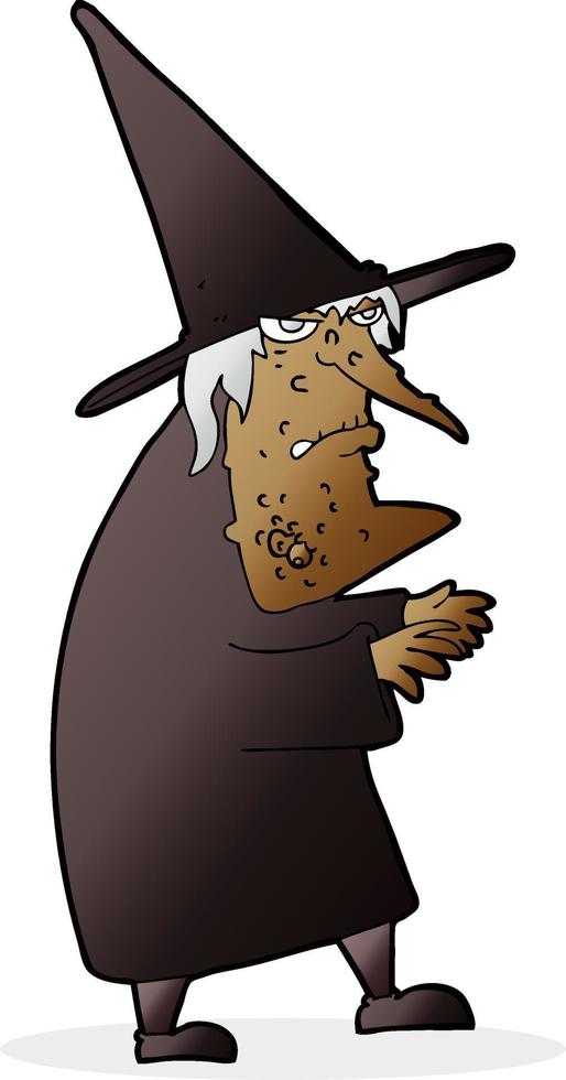 cartoon ugly old witch vector