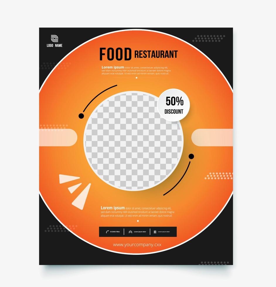 Food restaurant discount banner template. vector