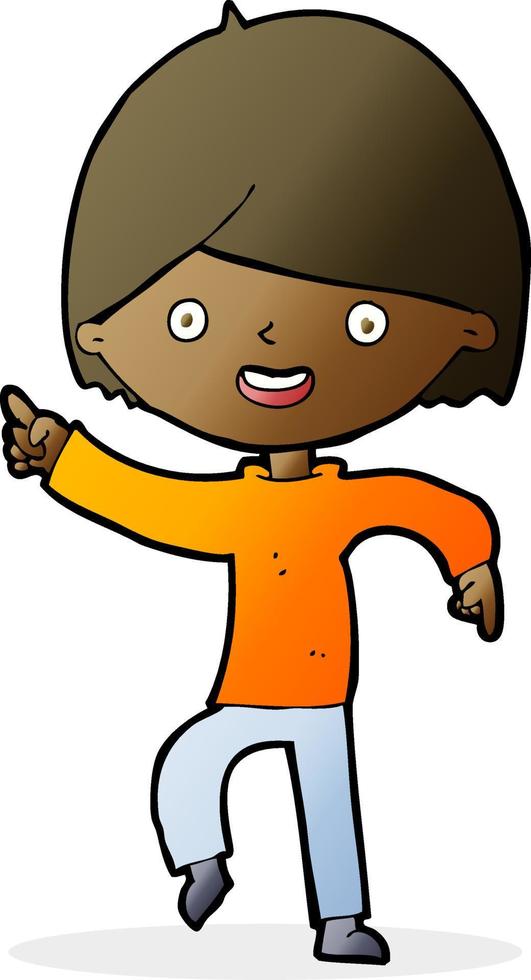 cartoon man pointing vector