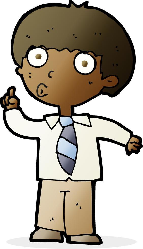 cartoon school boy with question vector