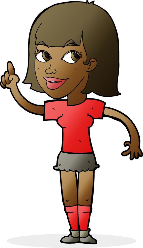 cartoon pretty girl with idea vector