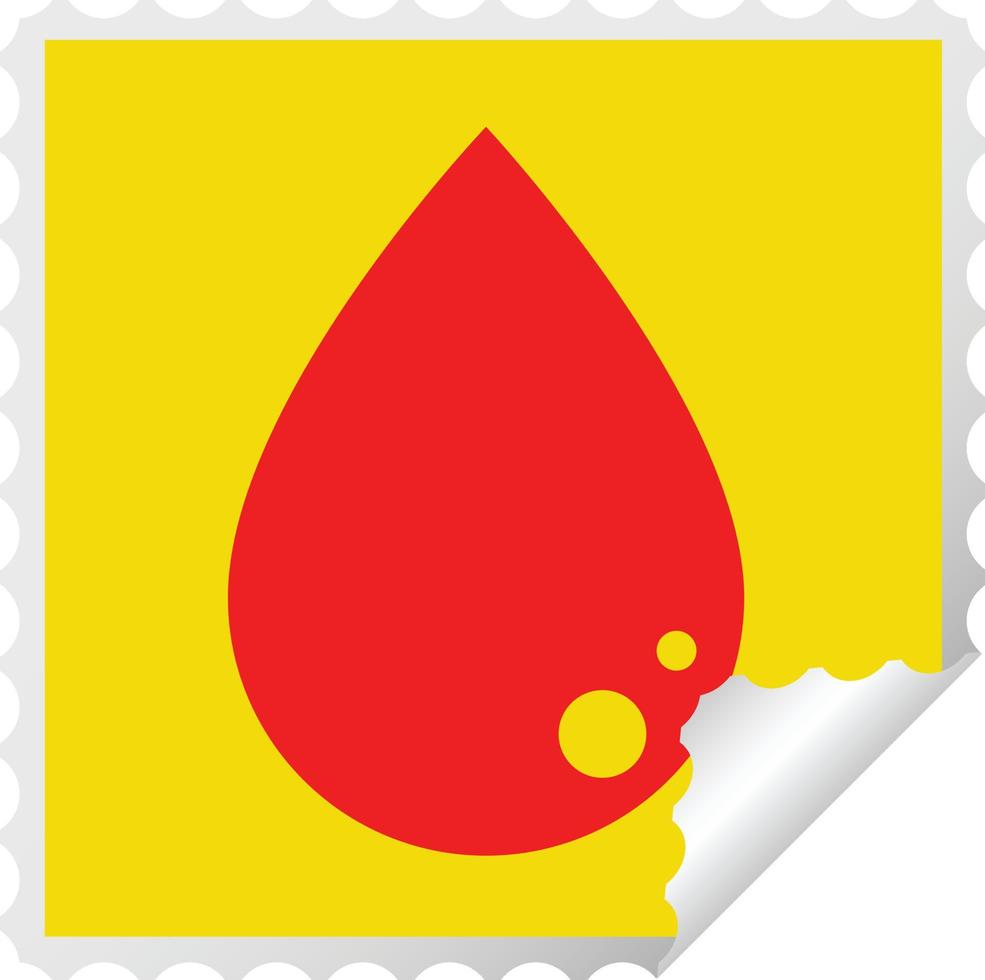 blood drop graphic vector square peeling sticker