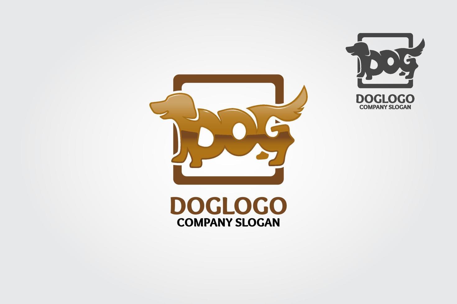 Dog logo made from gold letters of Dog. This logo perfectly used for any pets related businesses or pets training center. vector