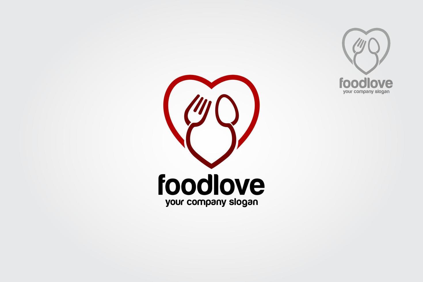 Food Love Vector Logo Template. This is simple and clean logo. They are fully editable and scalable without losing resolution.