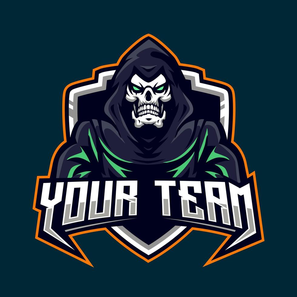 skull mascot logo gaming illustration vector