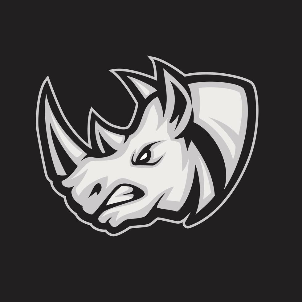 rhino head mascot logo vector