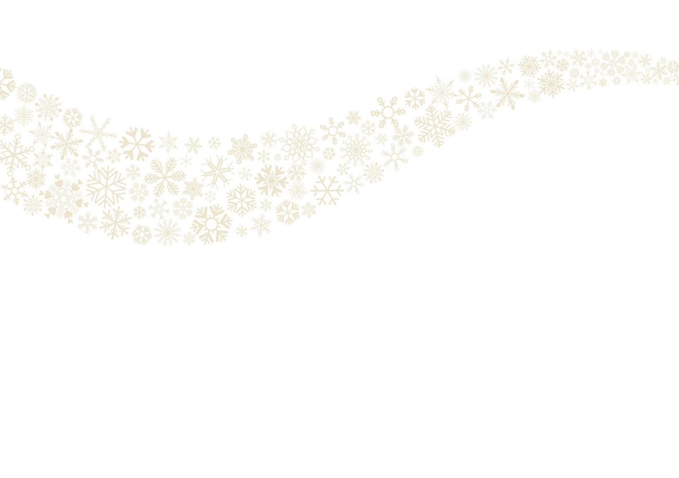 wave of snowflakes seamless have blank space on white background. Winter holidays theme, Christmas and New Year template. vector