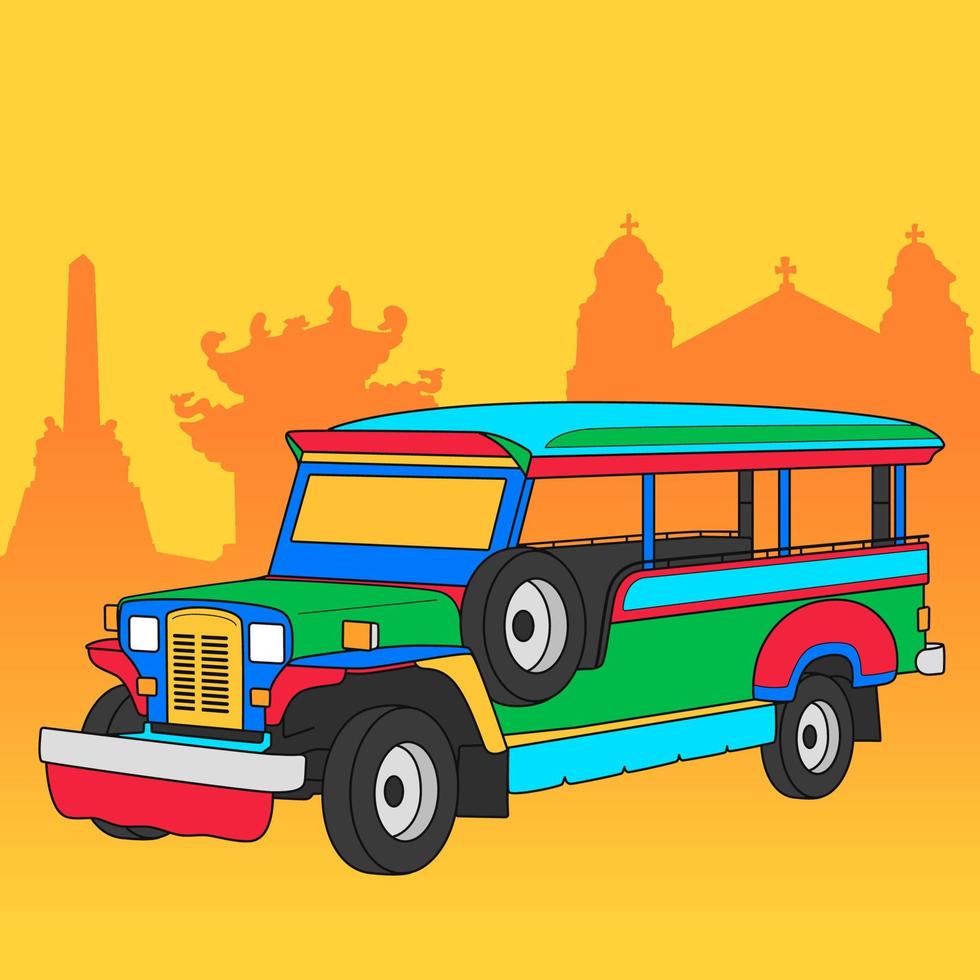 transporte publico jeepney en filipinas vector