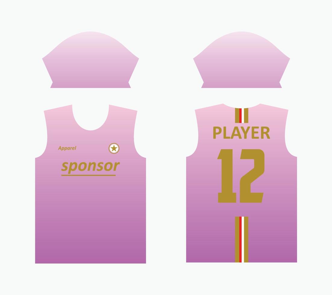 diseño de serigrafía de jersey de patrón abstracto para sublimación de jersey. plantillas de jersey para equipos deportivos de fútbol, baloncesto, ciclismo, voleibol, etc. tema degradado rosa con color marrón dorado vector