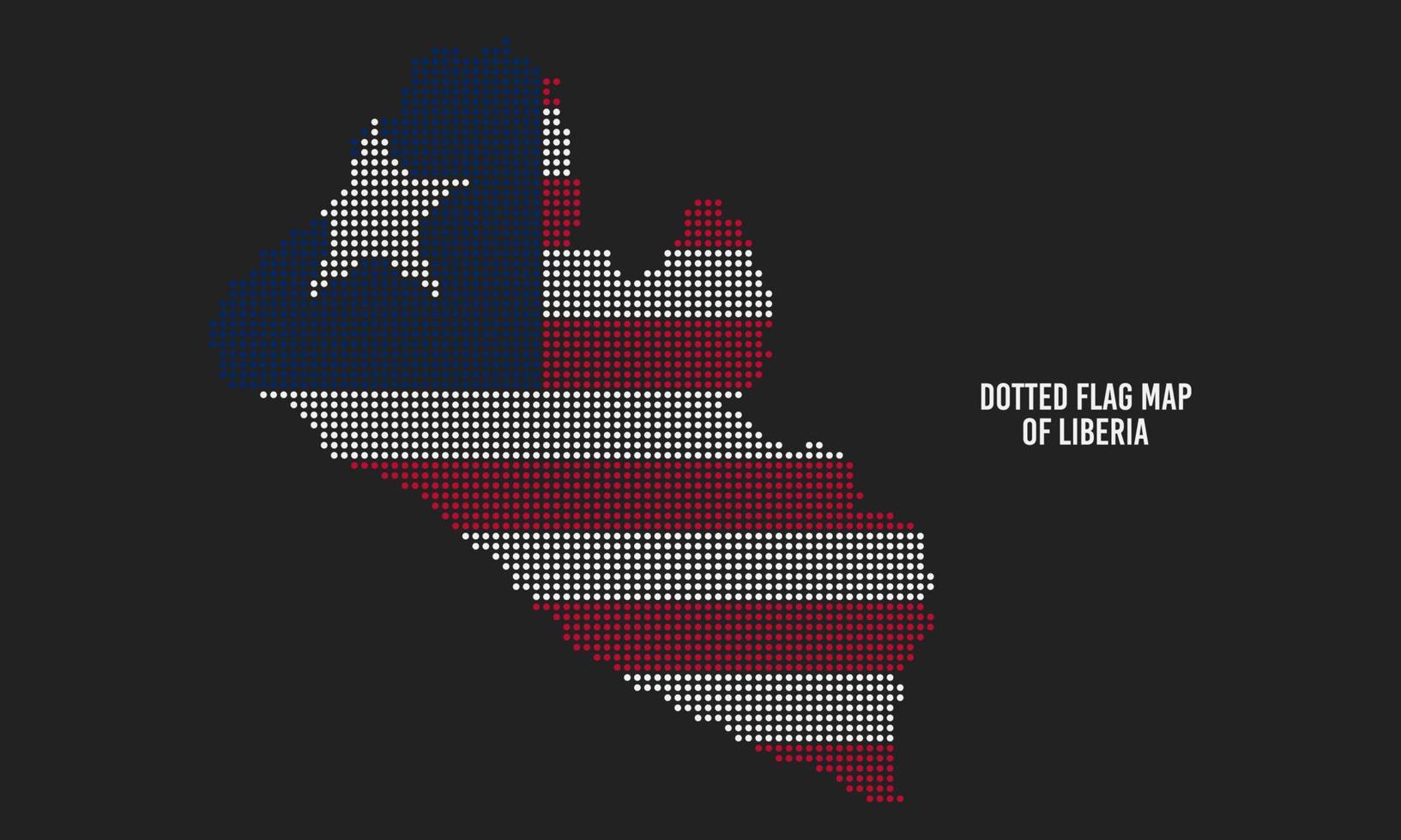 Dotted Liberia Flag Map vector